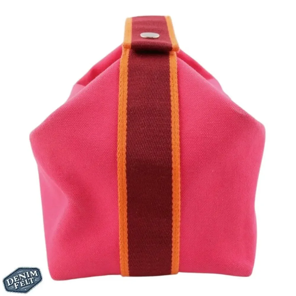 Hermès Hibiscus Pink Canvas Toile Bride-A-Brac Small‎ Travel Case/Vanity Bag